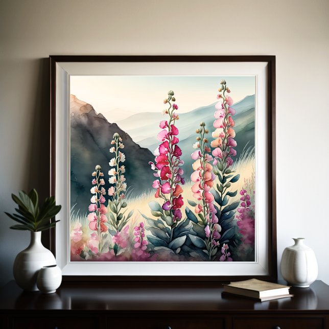 Affiche Aquarelle Peinture des Snapdragons (Créateur téléchargé)