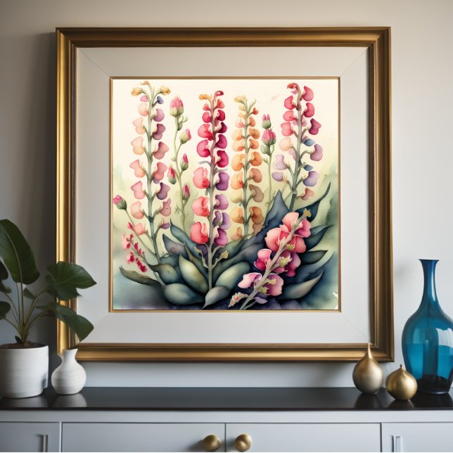 Affiche Aquarelle Peinture des Snapdragons (Créateur téléchargé)