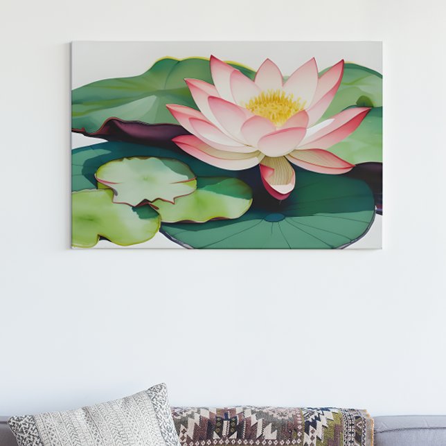 Affiche Aquarelle Peinture D'Une Fleur De Lotus (Créateur téléchargé)
