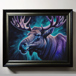 Affiche Aquarelle Peinture Majestic Moose 5:4