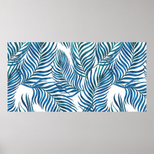 Affiche Aquarelle peinture sans faille motif avec tropical