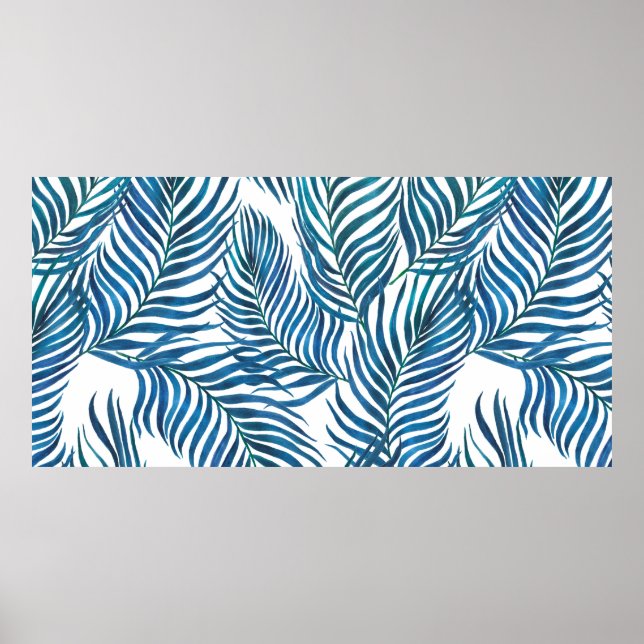 Affiche Aquarelle peinture sans faille motif avec tropical (Devant)