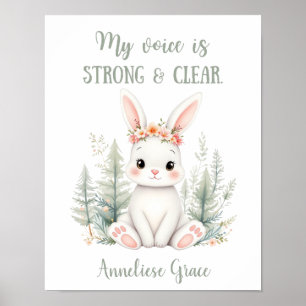 Affiche Aquarelle personnalisée Rabbit Bois Bois Pépinière