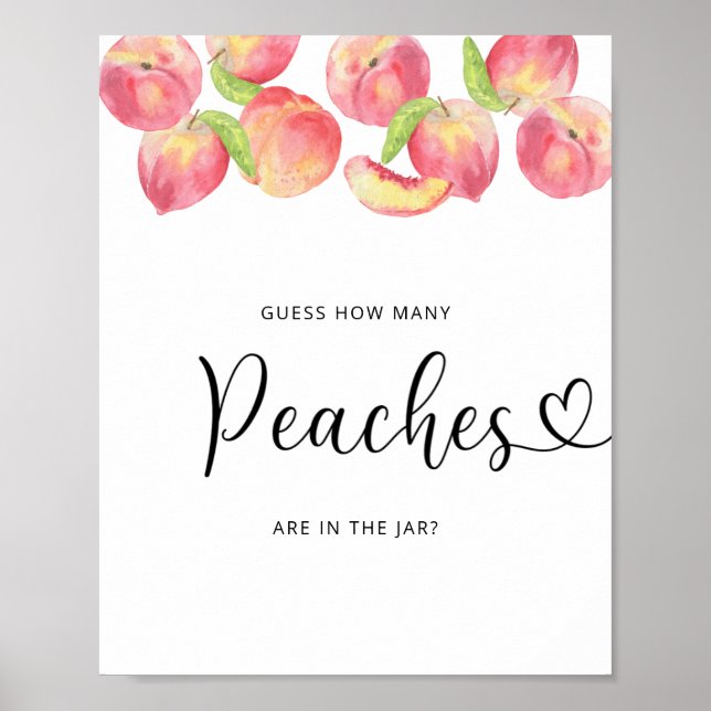 Affiche Aquarelle petit pêche devinez combien de pêches  (Devant)