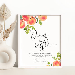 Affiche Aquarelle petite couche de pêche signe de tombola