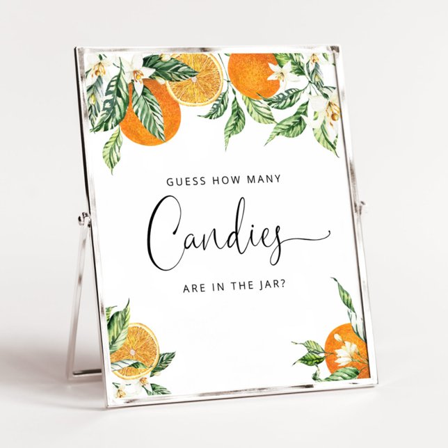 Affiche Aquarelle petite mignonne devinez combien de bonbo (Créateur téléchargé)