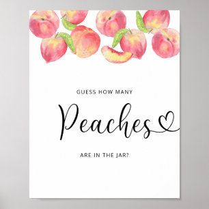Affiche Aquarelle petite pêche deviner combien de pêches