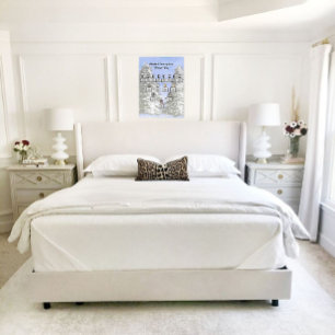 Affiche Aquarelle Pins neigeux Ovale Photos de la famille