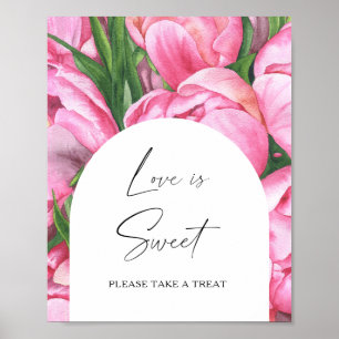 Affiche Aquarelle pivoines - l'amour est doux prendre un r