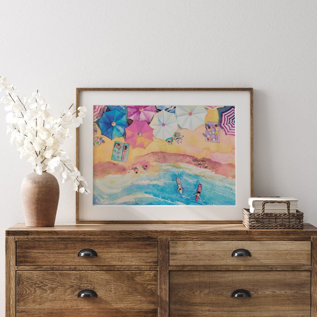 Affiche Aquarelle Plage d'Été (Créateur téléchargé)