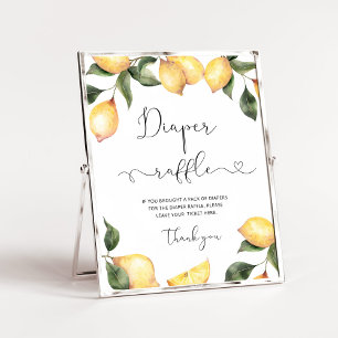 Affiche Aquarelle Plaque de tombole citron