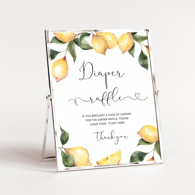 Affiche Aquarelle Plaque de tombole citron (Créateur téléchargé)