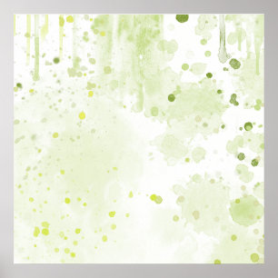 Affiche Aquarelle Plaques Vert et Sage