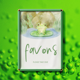 Affiche Aquarelle Princesse Grenouille Baby shower Faveurs