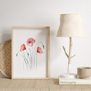 Affiche Aquarelle Red Poppies