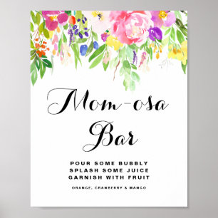 Affiche Aquarelle Ressort FLowers Baby shower Maman-osa Ba