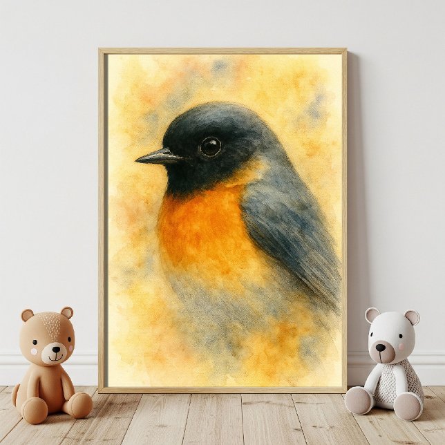 Affiche Aquarelle Robin Portrait (Créateur téléchargé)