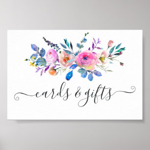 Affiche Aquarelle rose chaud Cartes de mariage et cadeaux