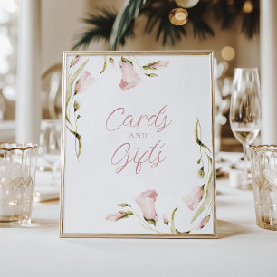 Affiche Aquarelle rose Fêtes des mariées florales Cartes e