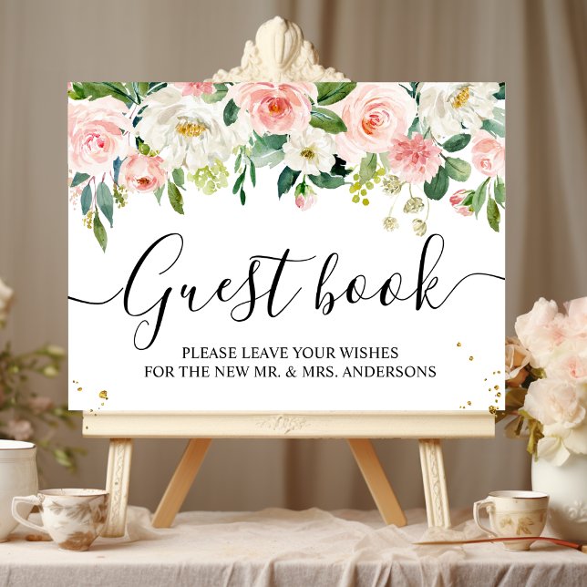 Affiche Aquarelle rose moderne Beauté Fleurs et gouttes d' (Créateur téléchargé)
