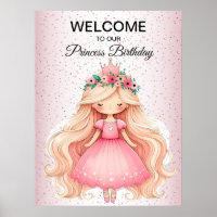 Aquarelle rose princesse Anniversaire