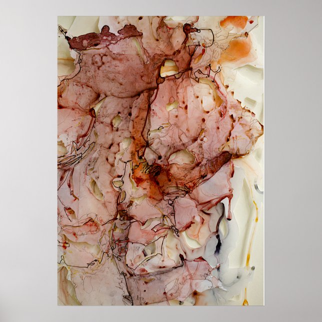 Affiche Aquarelle rose vintage (Devant)