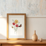Affiche Aquarelle Rouge et Jaune Poppies Fleurs<br><div class="desc">Aquarelle Poster des fleurs de pavots rouges et jaunes</div>