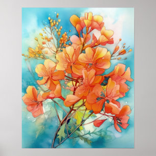 Affiche Aquarelle Royal Poinciana Bouquet