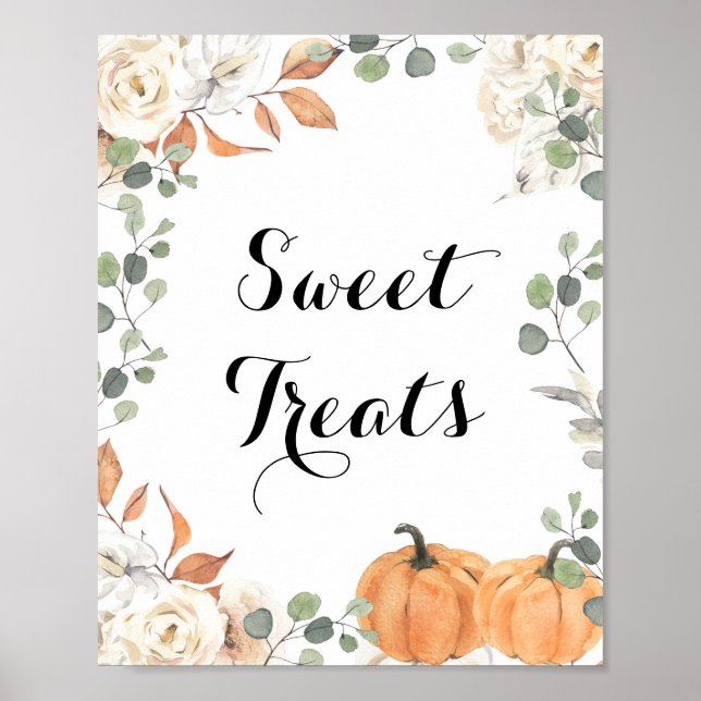 Affiche Aquarelle Rustique citrouille Sweet Traitements si (Devant)