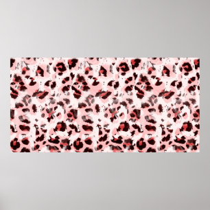 Affiche Aquarelle sans fin dessinée à la main Leopard Ani