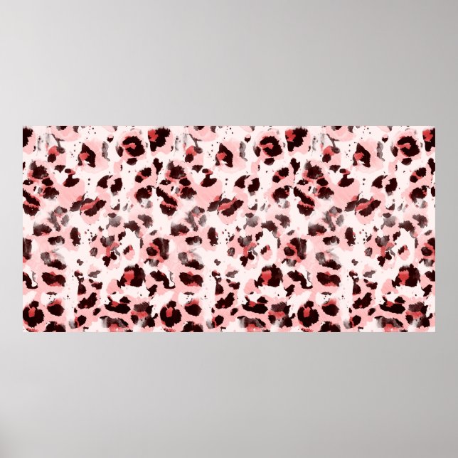 Affiche Aquarelle sans fin dessinée à la main Leopard Ani (Devant)