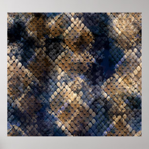 Affiche Aquarelle Sauvage Snakeskin Design transparent