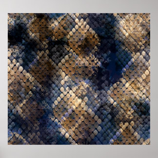 Affiche Aquarelle Sauvage Snakeskin Design transparent