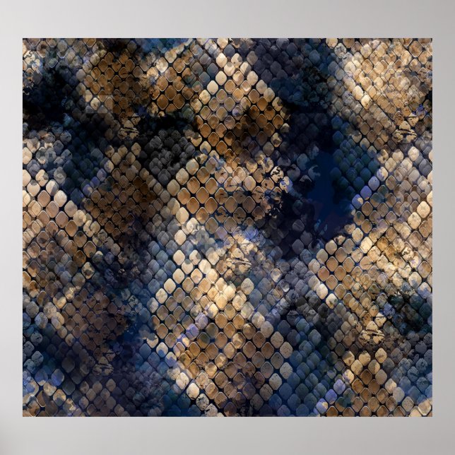 Affiche Aquarelle Sauvage Snakeskin Design transparent (Devant)