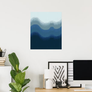 Affiche Aquarelle Sea Gradient Beach Glass Color Block