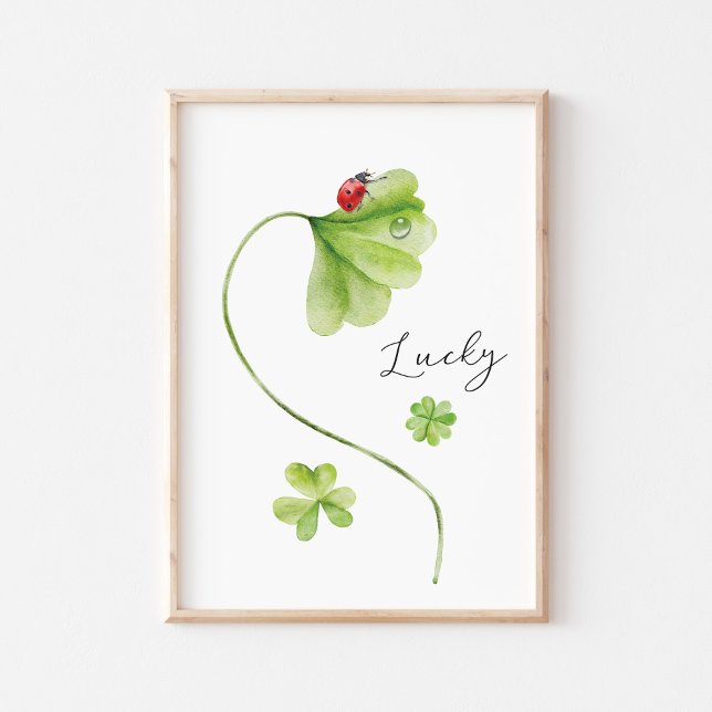 Affiche Aquarelle Shamrock Lucky (Créateur téléchargé)
