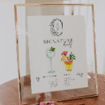Affiche Aquarelle | Signature Mariée & Salle Boisson<br><div class="desc">Personnalisez ce panneau avec les noms de la mariée et du marié et leur choix de boisson préférée. Différentes illustrations de cocktails peuvent être faites sur demande. Ajoutez votre libellé personnalisé à cette conception à l'aide des cases "Modifier ce modèle de conception" situées à droite de l'élément ou cliquez sur...</div>