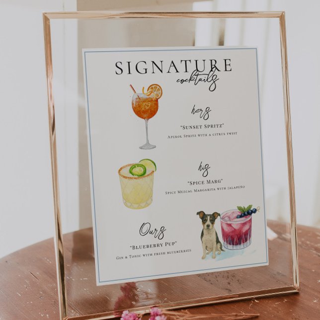 Affiche Aquarelle | Signature Mariée & Salle Boisson (Créateur téléchargé)
