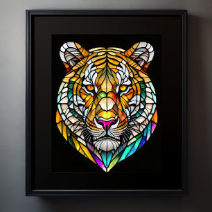 Affiche Aquarelle Style Tigre de verre coloré 5:4