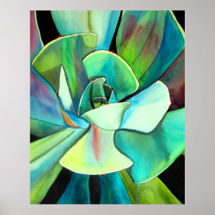 Affiche Aquarelle succulente peinture botanique art plante
