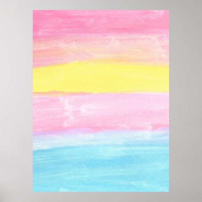 Affiche Aquarelle Sunset Horizon Abstraite (Devant)