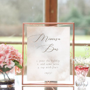 Affiche Aquarelle sur nuage 9 Fête des mariées Mimosa Bar