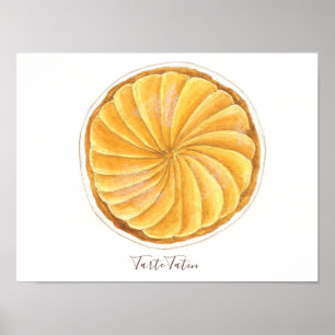 Affiche Aquarelle Tarte Tatin
