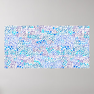 Affiche Aquarelle transparente motif avec taches bleues