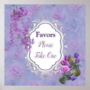 Affiche Aquarelle très peri, Rose, Tulipes