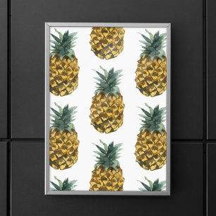 Affiche Aquarelle tropicale ananas Motif sans couture