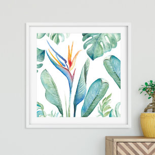 Affiche Aquarelle tropicale Botaniques et verdure