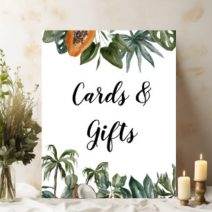 Affiche Aquarelle tropicale tendance Feuilles verts