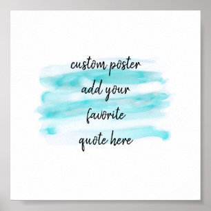 Affiche aquarelle turquoise moderne ajouter un devis
