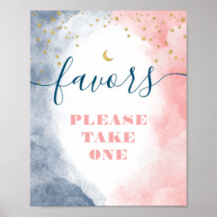 Affiche Aquarelle Twinkle Twinkle Genre Reveal Faveurs